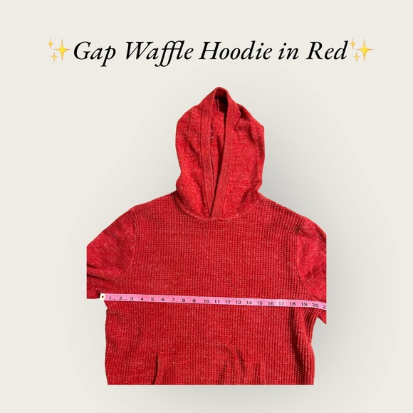 ✨Gap for Good Men’s Waffle Hoodie‎ in Red. Size Medium✨ - Picture 6 of 7